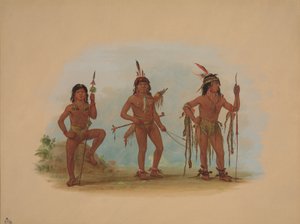 Lengua Medicijnman met Twee Krijgers door George Catlin