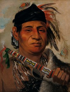 Mah-kée-mee-teuv, Grizzly Bear, stamhoofd, 1831 door George Catlin