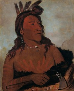 Mah-tó-che-ga, Kleine Beer, een Hunkpapa Dappere door George Catlin