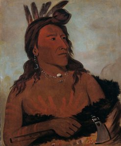 Mah-tó-che-ga, Kleine Beer, een Hunkpapa Dappere, 1832 door George Catlin