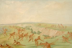 Mandan Aanval op een Groep Arikara, 1832-1833 door George Catlin