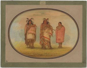 Menomonie Hoofdman, Zijn Vrouw en Zoon door George Catlin