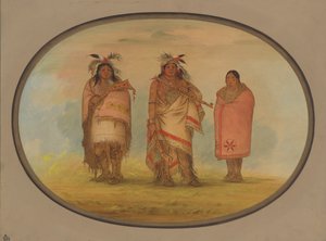 Menomonie Hoofdman, Zijn Vrouw, en Zoon, 18611869 door George Catlin