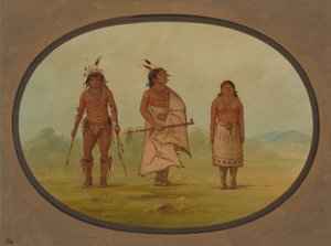 Mohave Chief, een Krijger, en Zijn Vrouw, 1855-1869 door George Catlin