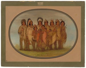 Ojibbeway-indianen in Parijs door George Catlin