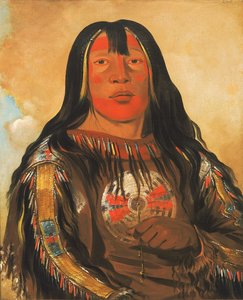 Peh-tó-pe-kiss, Adelaarsribben, een Pieganopperhoofd door George Catlin
