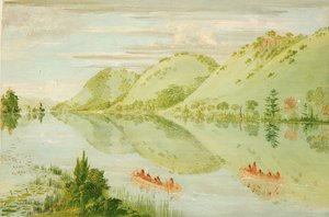 Pittoreske Bluffs boven Prairie du Chien door George Catlin