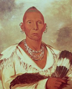 Portret van Black Hawk, Indiaanse hoofdman