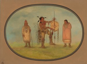 Saukie krijger, zijn vrouw en een jongen, 1861-1869 door George Catlin