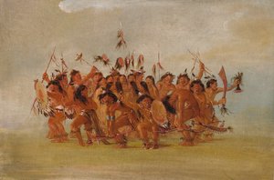 Scalpdans, monding van de Teton-rivier door George Catlin