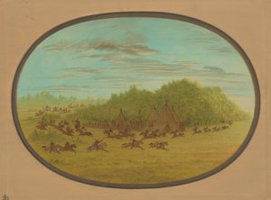 Schijngevecht van de Camanchees door George Catlin