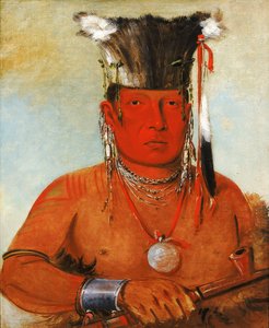Sháw-da-mon-nee, Daar gaat hij, een dappere door George Catlin