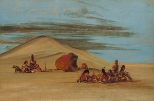 Sioux aanbidden bij de rode keien