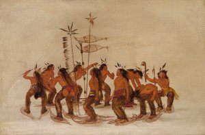 Sneeuwschoen Dansen bij de Eerste Sneeuwval door George Catlin