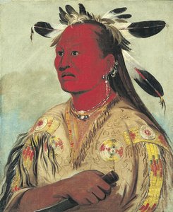 Stán-au-pat, Bloedige Hand, Stamhoofd door George Catlin