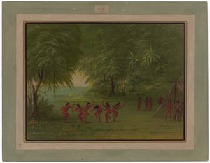 Tapuya-kampement door George Catlin