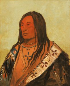 Táh-zee-keh-dá-cha, Gescheurde buik, een onderscheiden dappere door George Catlin