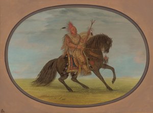 De rennende vos op een mooi paard - Saukie door George Catlin