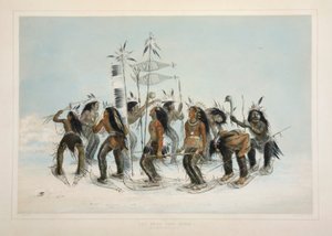 De Sneeuwschoendans, uitgegeven 1845 kleur lithografie