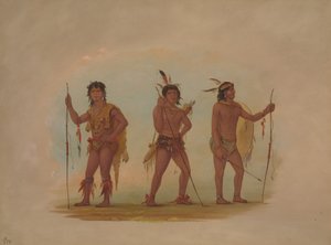 Drie Chaymas-mannen, 1854-1869 door George Catlin