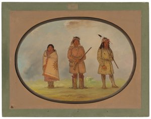 Drie Delaware Indianen