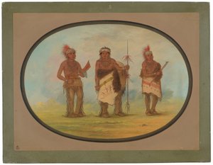Drie Iowa-indianen door George Catlin
