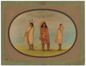 Drie Iroquois-indianen door George Catlin