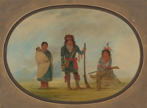 Drie Micmac Indianen door George Catlin