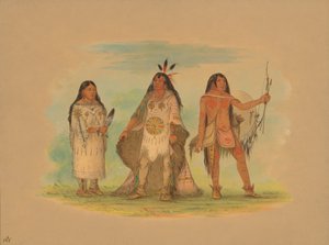 Drie Minatarree Indianen, 1861