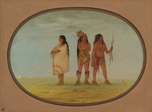 Drie Navajo-indianen door George Catlin