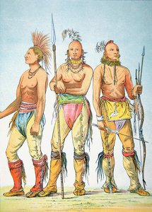 Drie Osage Dappere door George Catlin
