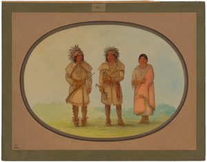Drie Peoria-indianen
