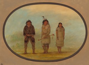 Drie Selish-indianen door George Catlin
