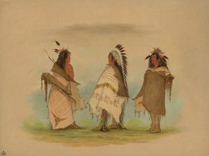 Drie Shoshonee krijgers, 1861 door George Catlin