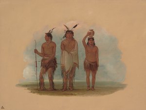 Drie Walla Walla-indianen, 1855-1869 door George Catlin