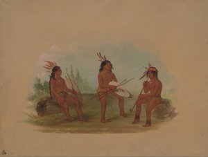Drie Jonge Chinook Mannen door George Catlin