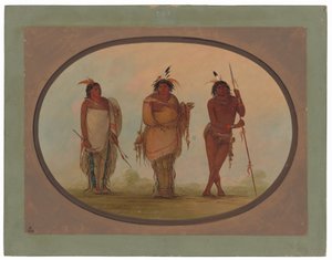 Drie Yumaya-indianen door George Catlin