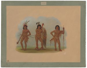 Drie Zurumati-indianen door George Catlin