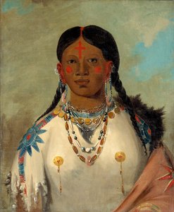 Tís-se-wóo-na-tís, Zij die haar knieën wast, vrouw van de chef, 1832 door George Catlin