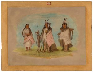 Twee Blackfoot Krijgers en een Vrouw