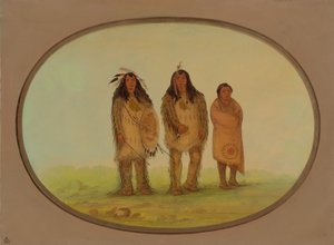 Twee Nezperce krijgers en een jongen, 1855-1869 door George Catlin