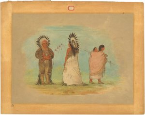 Twee Ottoe Hoofden en een Vrouw door George Catlin