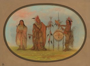 Twee Saukie stamhoofden en een vrouw, 1861-1869