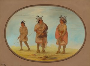 Twee Weeah Krijgers en een Vrouw door George Catlin