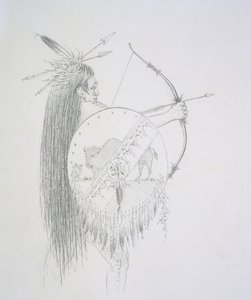 Un-ka-ka Ha-hon-she-kaw (De lange vingernagels) 1852 door George Catlin