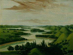 Uitzicht vanaf Floyds graf, 1300 mijl boven St. Louis door George Catlin