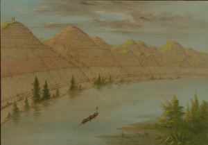 Uitzicht in de Grand Detour, Upper Missouri door George Catlin