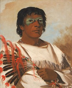 Wah-pe-kée-suck, Witte Wolk (de Profeet genoemd), adviseur van Zwarte Havik door George Catlin