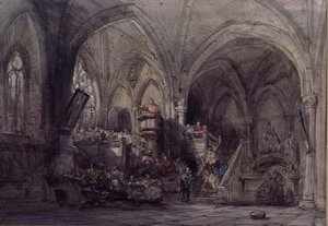 Interieur van een Kerk, Spanje