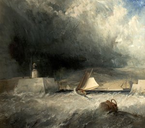 Haven van Whitby, North Yorkshire, 1836 door George Chambers